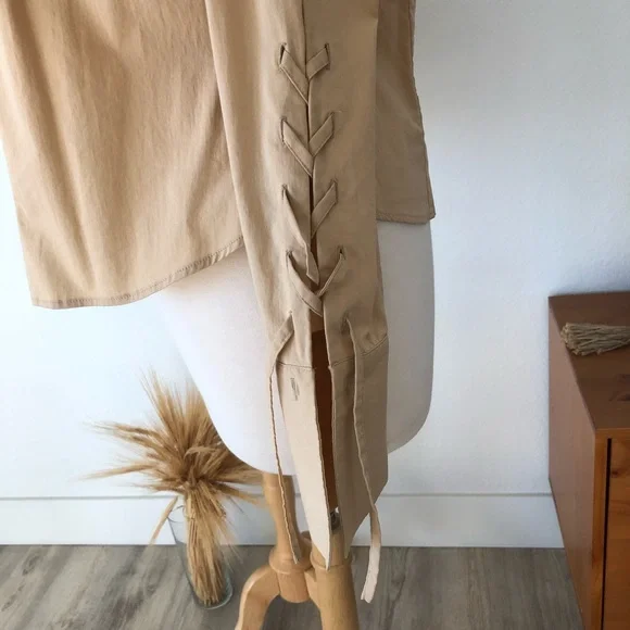 REVOLT SOCIETY | tan vintage vivienne tyler button down - Picture 2 of 8